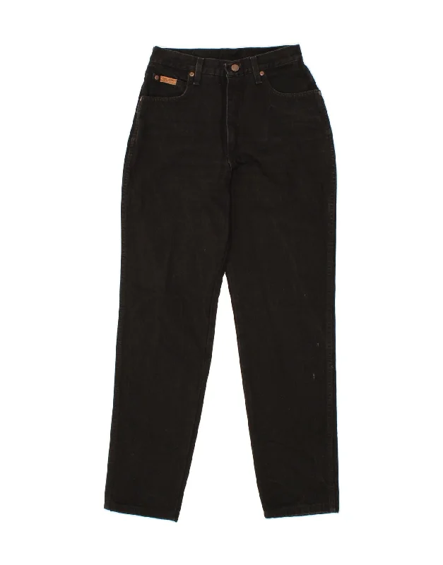 WRANGLER Womens Tapered Jeans W28 L32 Black Cotton Classic Button Fly Jeans